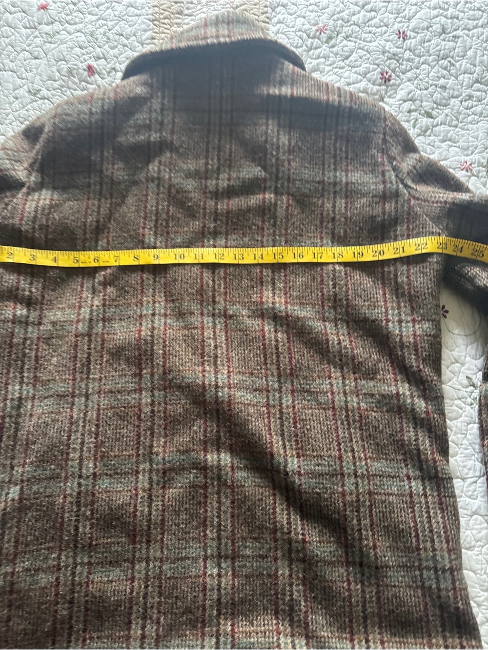 Ralph Lauren Olive Plaid Wool-Blend Pea Coat - Picture 7 of 7